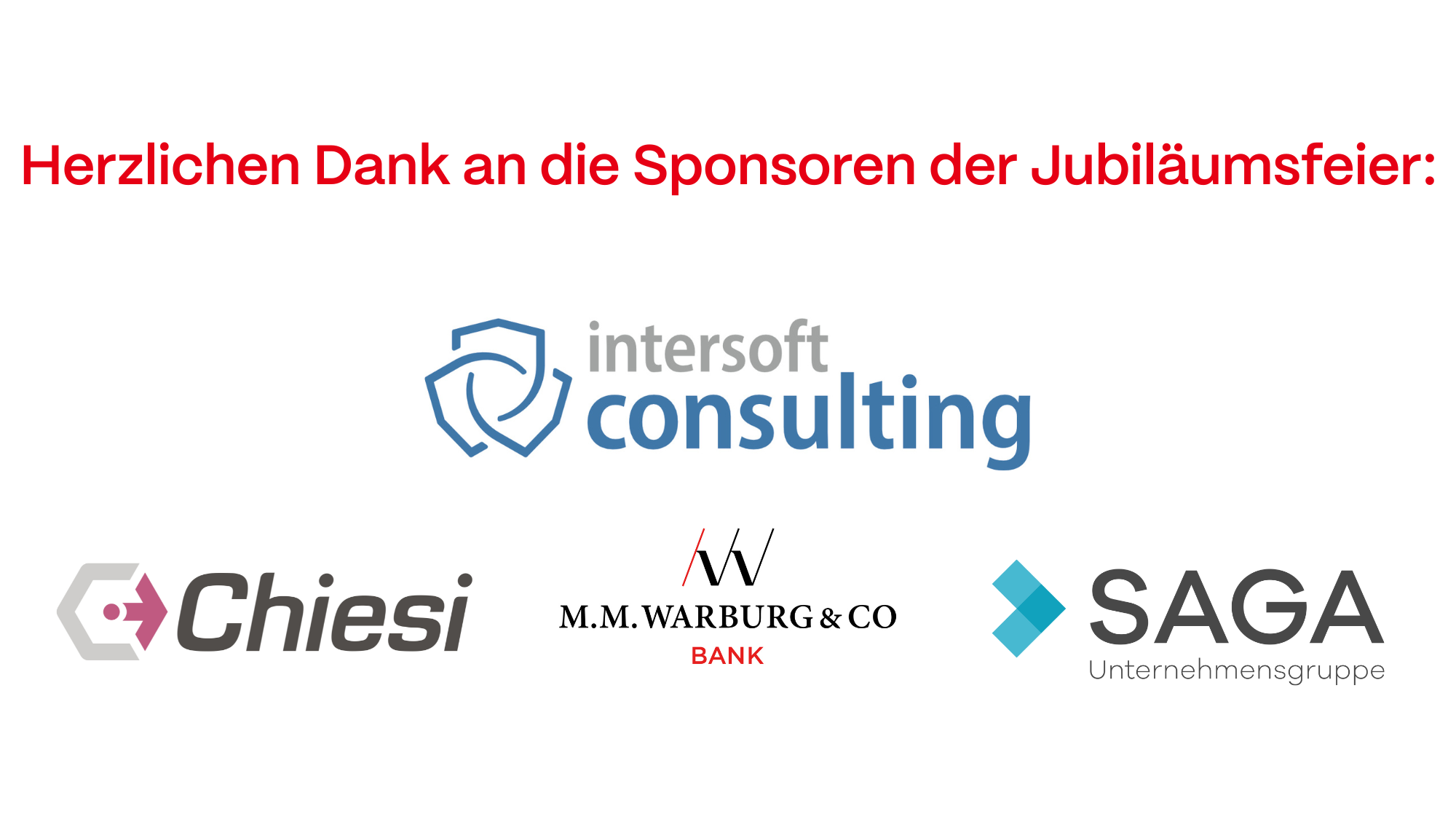 SeitenWechsel Jubiläum, Sponsoren Jubiläumsfeier