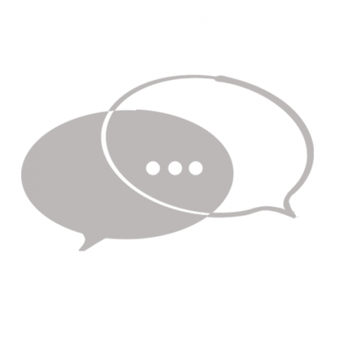 Zeichnung: zwei sich überlappende Sprechblasen